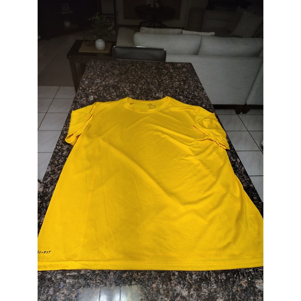 Nike Dri-FIT Athletic Cut T-Shirt Mens XXL Yellow Short Sleeve Training Top